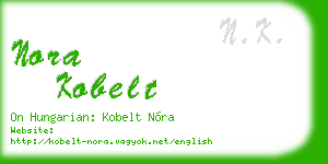 nora kobelt business card